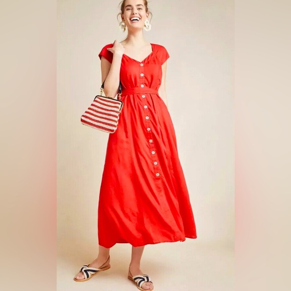 NWT Anthropologie Maeve Red Tate Dress - Picture 2 of 2